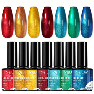 7 color metal glue golden silver red hook line pull line relief painting flower French phototherapy glue cross border