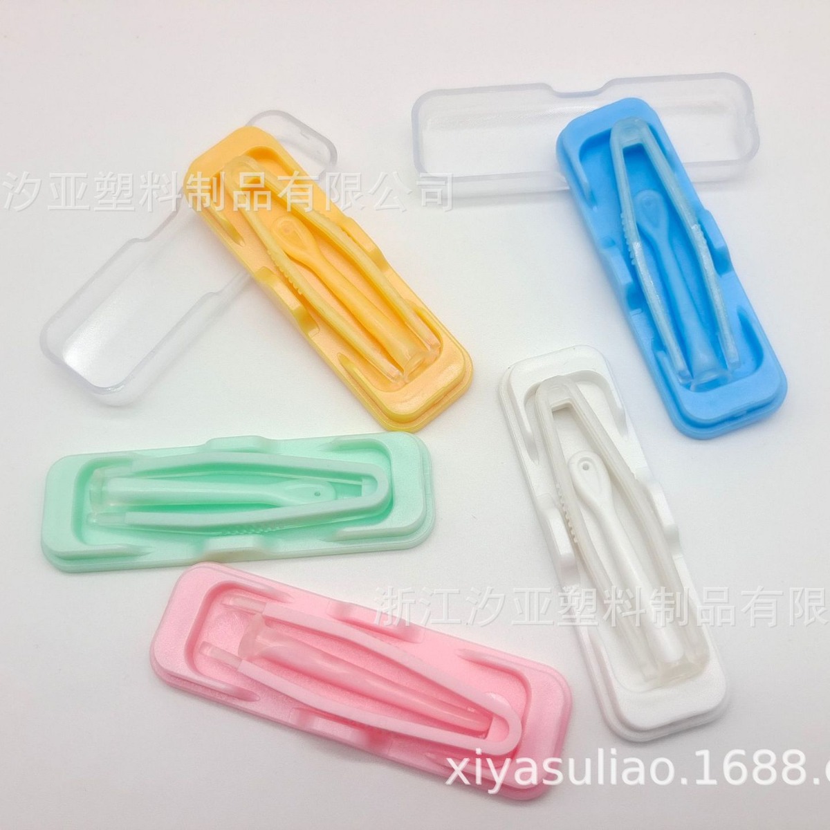 美瞳摘戴器透明隐形眼镜盒配件夹棒组合磨砂外壳多色可选