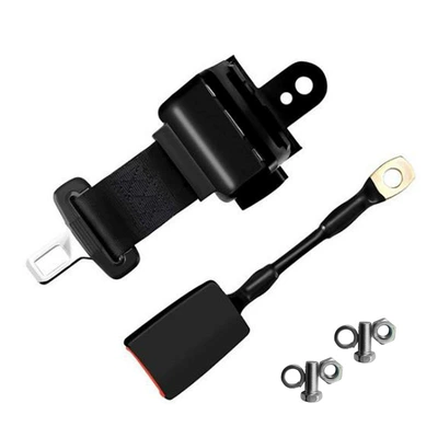 Car seat belt – Car Seat Belt with Automatic - black-semi-enclosed-20-steel-wire-rope-with-complete-set-of-screws