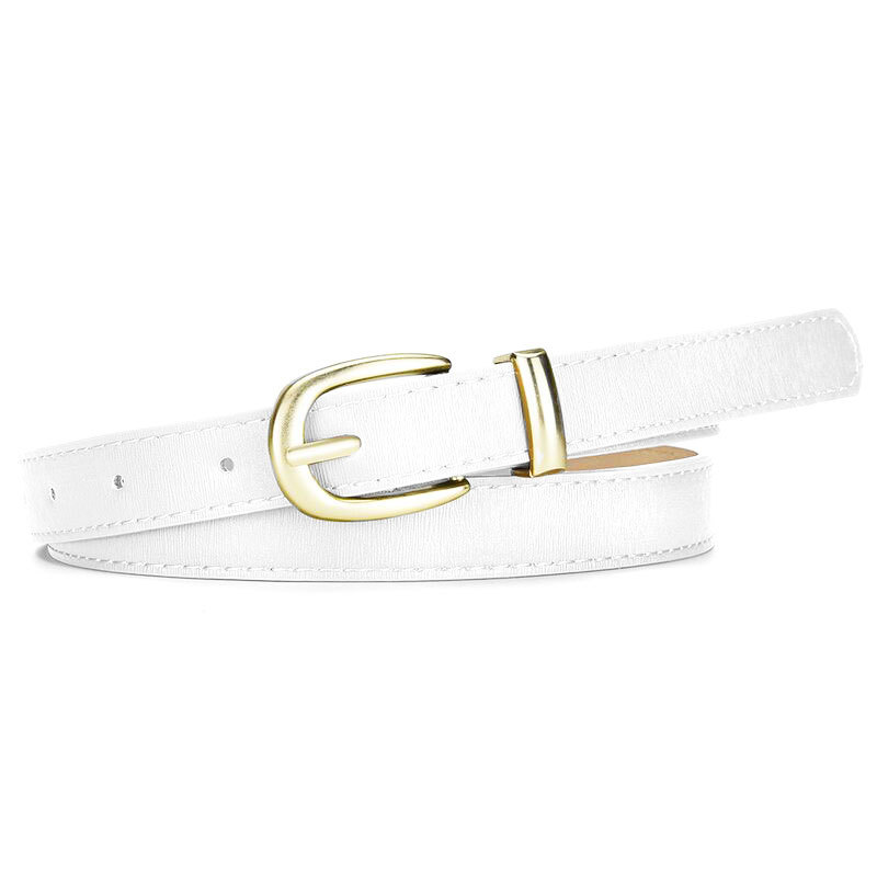 Cinturón Fino para Mujer de PU y Aleación para Jeans