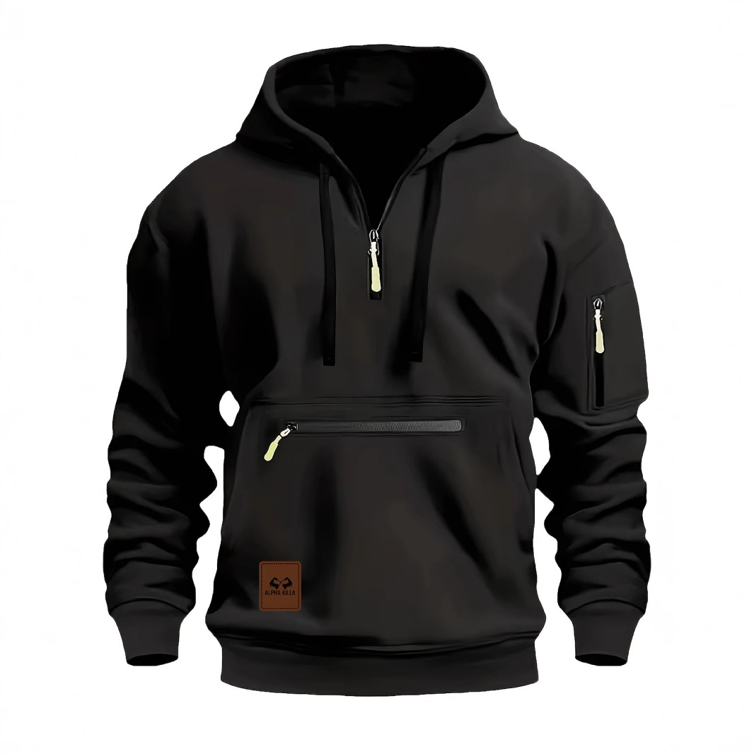 demi-season sports hoody with zipper for leisure