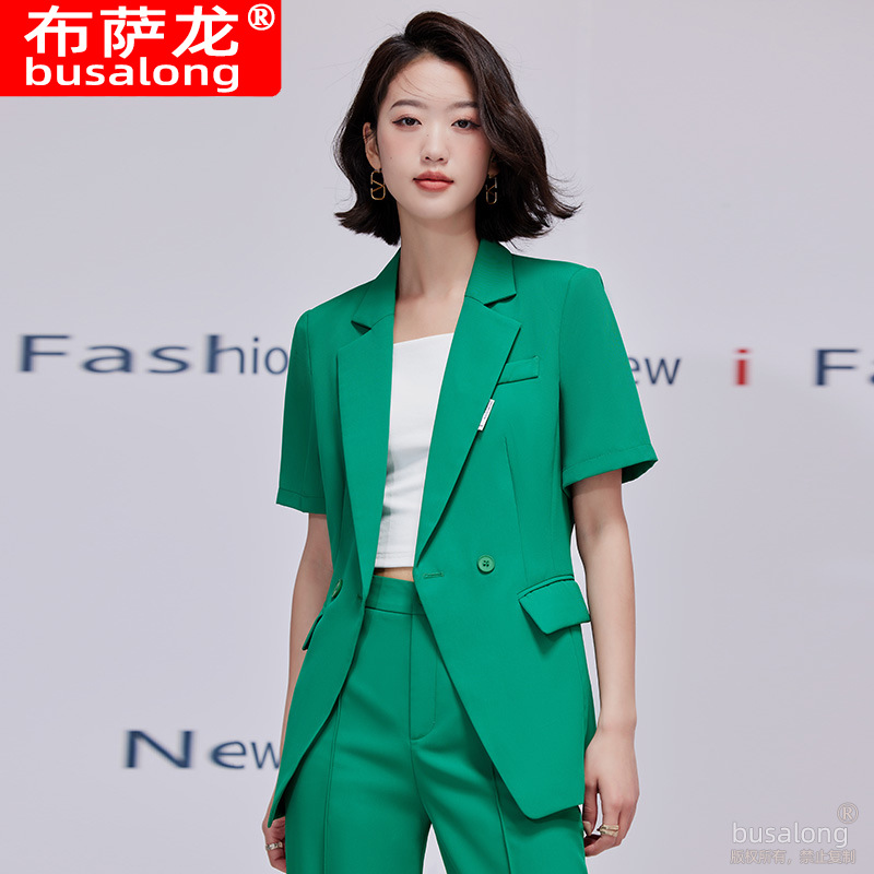 New Busalong Women's Short-Sleeve Professional Suit and Trousers Formal Work Suit 712