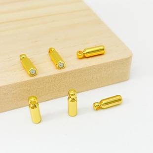 18K Gold-Filled Brooch Casing with Hanging 14*4mm Corsage Pin Rubber Plug Support Cap Needle Tube Plug DIY Jewelry Accessories