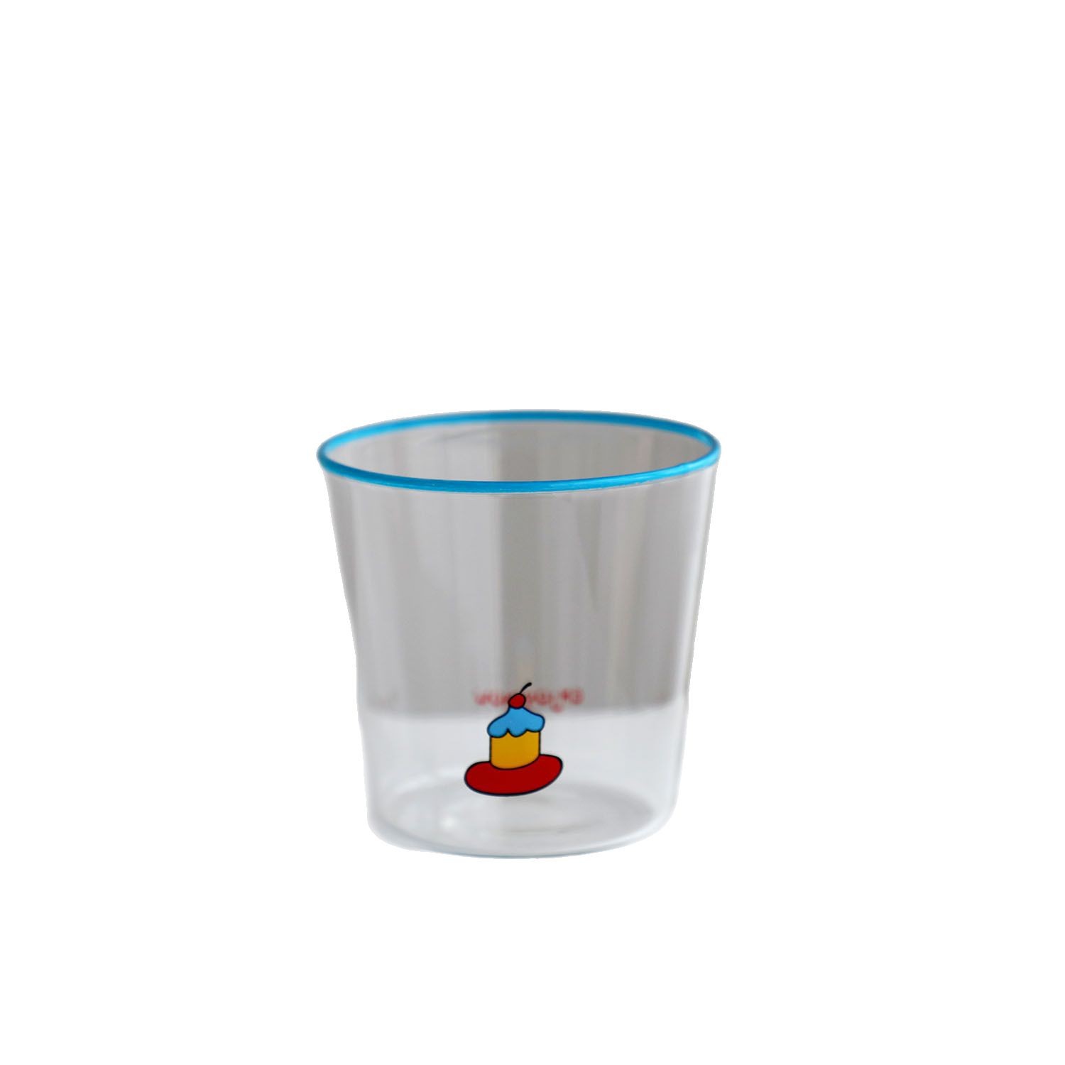 Colorful Summer Glass Cute Handy Red Blue Yellow Circle Rim Original Latte Iced Coffee Cup_voghion.com
