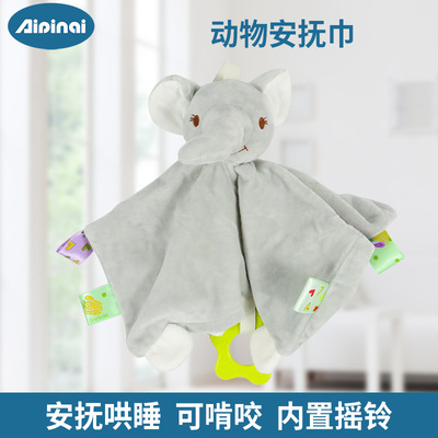 Aipinqi新款动物安抚玩具0-1岁婴儿可入口玩偶宝宝陪睡安抚巾批发|ru