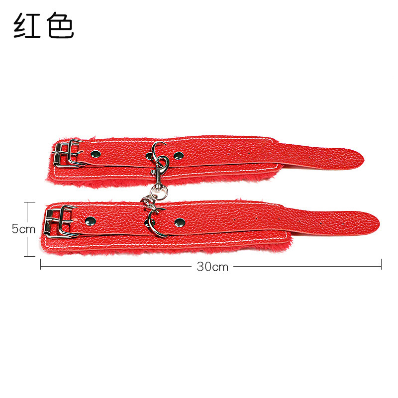 질감 봉제 수갑 레드