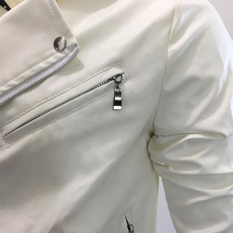 2024 год иностранная торговля AliExpress Мужчинам Мужская мотоциклетная слим повседневная куртка с лацканами диагональная молния кожаная куртка диагональная молния для мотоцикла
