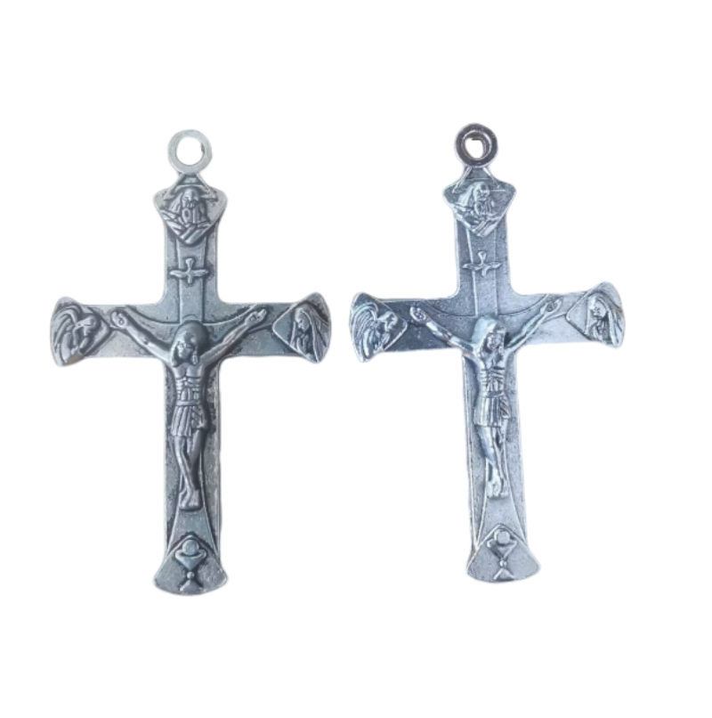 (2개) 클래식 부티크 THREE-TI ROSE-SUTRA ROSARY BEADS DIY 액세서리 성체 크로스 펜던트 펜던트