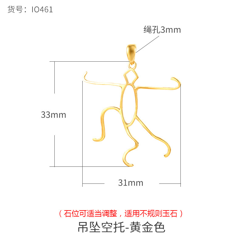 S925 colgante de plata titular vacío de los hombres y las mujeres irregular forma colgante titular vacío con incrustaciones de cera de abejas Jade Buda titular de plata