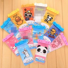 Cute cartoon outdoor rafting and diving mobile phone waterproof bag, night swimming touch screen luminous waterproof bag wholesale