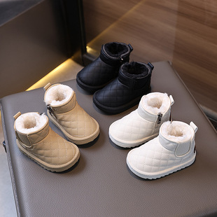 Baby Snow Boots fleece-lined Thick Cotton Shoes Winter Warm Shoes Baby Toddler Shoes Men's and Women's Children's Shoes 1-6 Years Old Waterproof