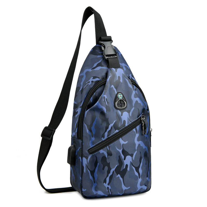 Bolso de pecho de hombre de tendencia de camuflaje Bolso de mensajero de hombro Locomotora Bolso de pecho pequeño simple para viajes de ocio Bolso de hombre