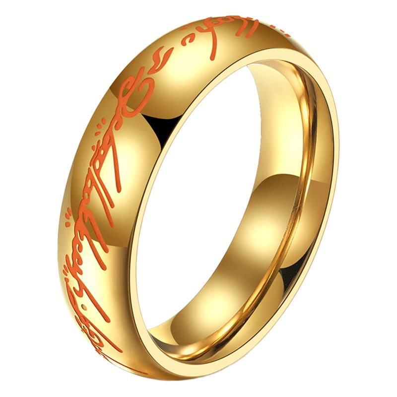Cross-border e-commerce titanium steel luminous Lord of the Rings King of the Rings gender-free personality tide European and American style hand jewelry a generation of hair
