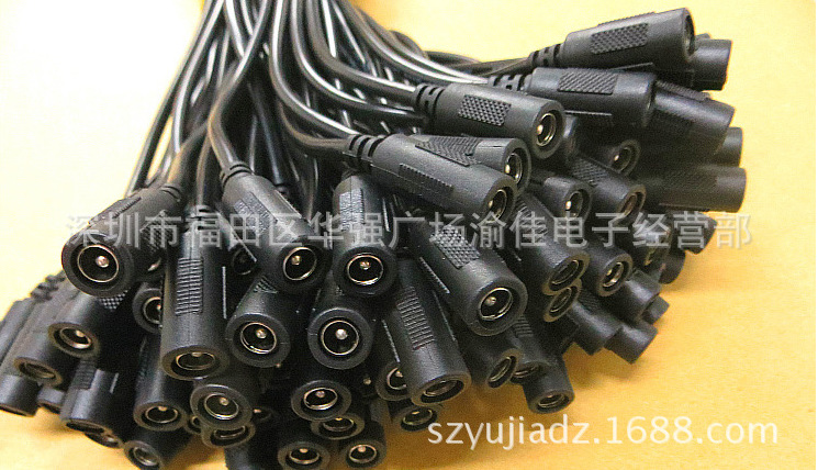 全铜 DC5.5*2.1母头/单头加粗0.75平方过大电流10A直流LED监控线