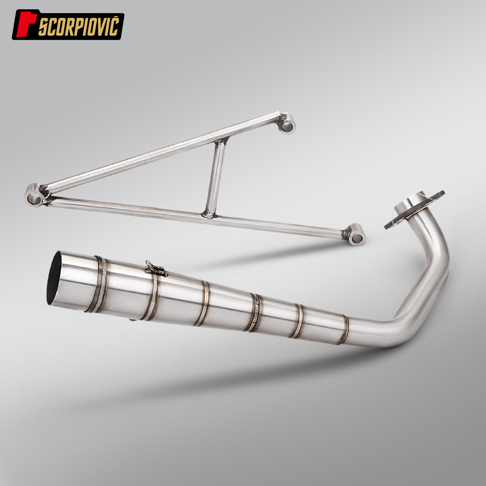 Motorcycle exhaust pipe full system modification suitable for RSZ Fuxi 100cc RS100 front and rear section set