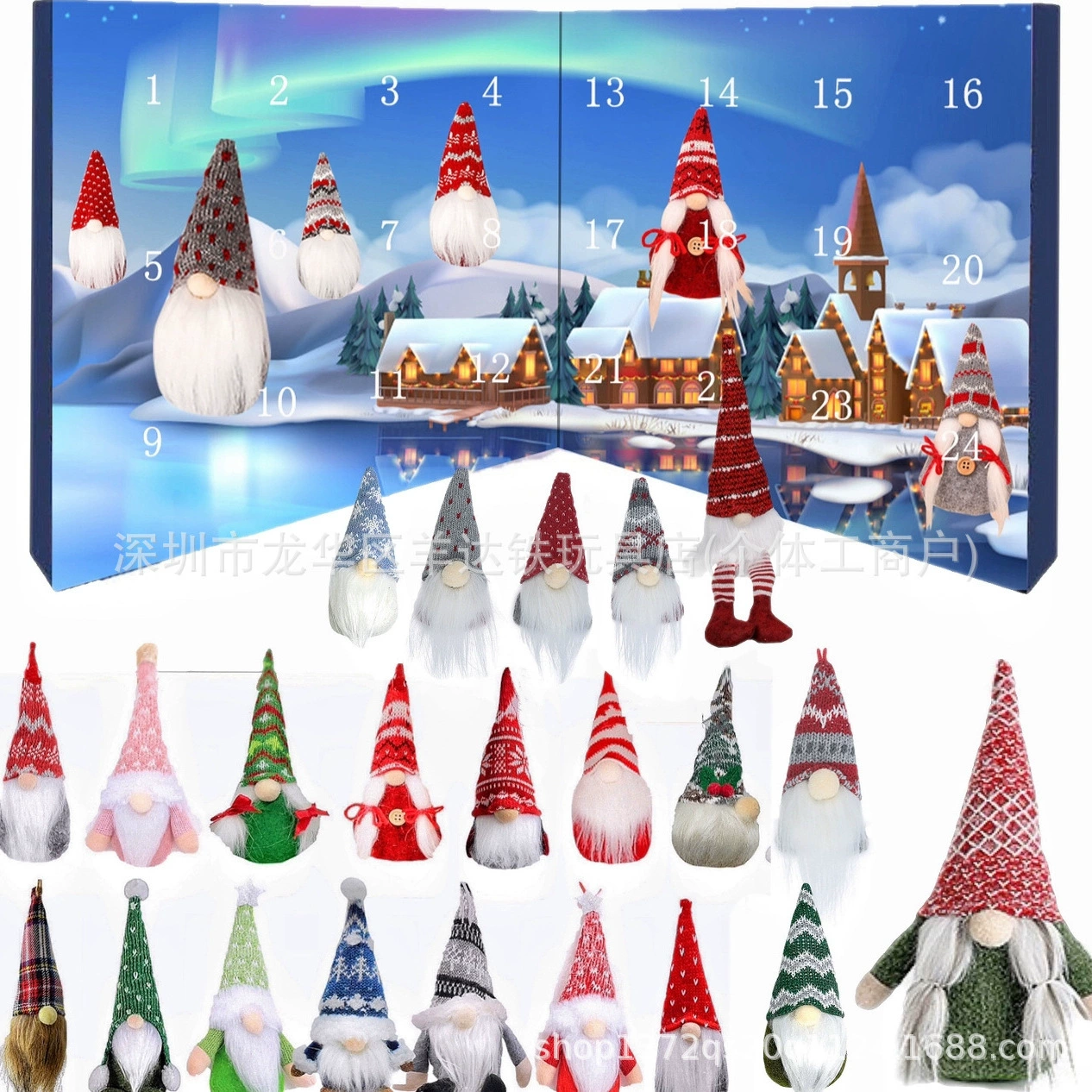 Глобальная граница Рождество Гном Advent Calendar 2024 рождественский карманный календарь
