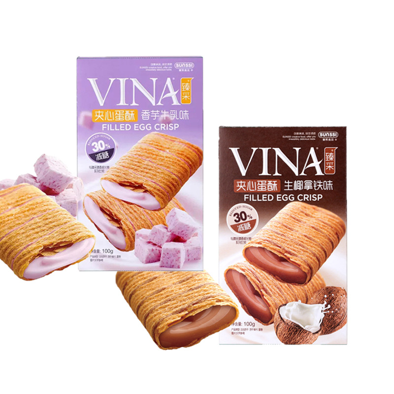 Franzzi Farizzi Zhen Cai Egg Crisp Roll Leisure Box Packaging Independent Egg Crisp Packaging Supermarket Supply Wholesale 100g