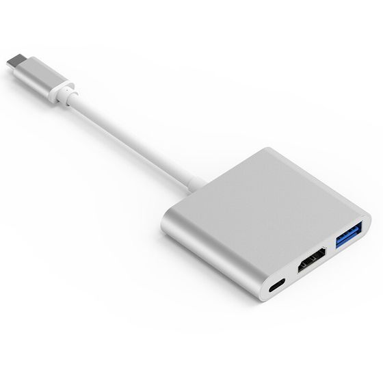Factory wholesale Type-c to HDMI three-in-one adapter cable Type-c to USB + HDMI + PD converter