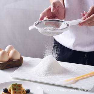 304 stainless steel hand-held flour sieve soybean milk sugar powder egg liquid filter screen baking tool ultra-fine household