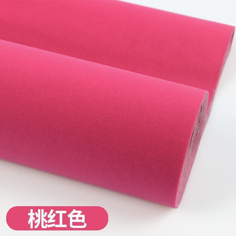 加厚背胶自粘绒布黑色加密不干胶植绒布料带胶柜台绒布黑绒布展示|undefined