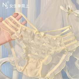 蕾丝内裤女士纯棉抗菌裆2025新款夏季薄款镂空性感网纱女生三角裤