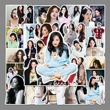 50张杨幂明星卡通贴纸滑板车行李箱贴纸笔记本电脑汽车摩托车装饰
