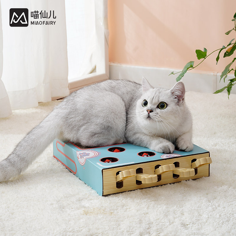 ニャーシャンネル もぐらたたき 猫のおもちゃ 段ボール 猫スクラッチボード 猫の巣 セルフエンターテイメント インタラクティブ退屈解消 猫のおもちゃ 面白い猫のおもちゃ|undefined
