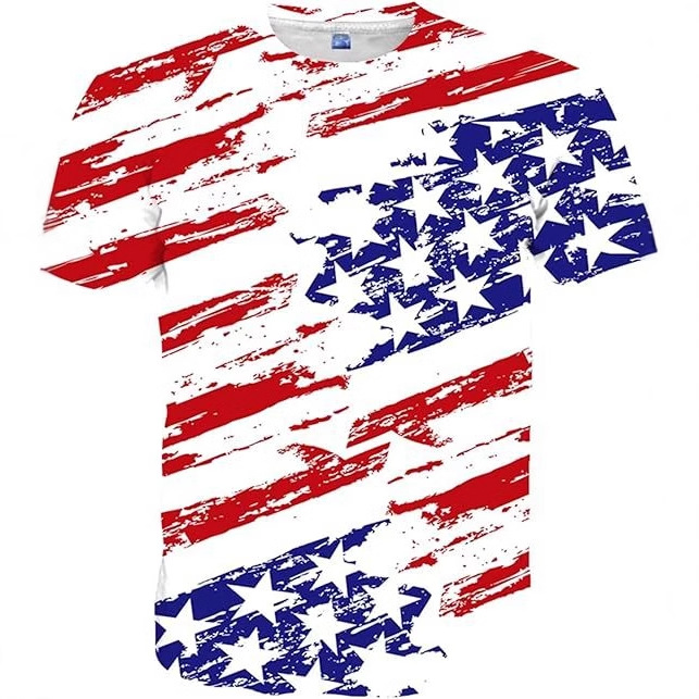 Venta caliente transfronteriza europea y americana impresión digital 3D para hombres, personalidad de la calle de verano, camiseta suelta de manga corta con cuello redondo transpirable