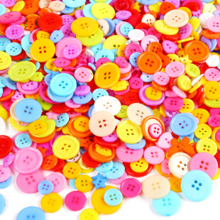 Children's Buttons Colorfulful Resin Buttons Kindergarten Creative Handmade Materials DIY Paste Painting Button Flower