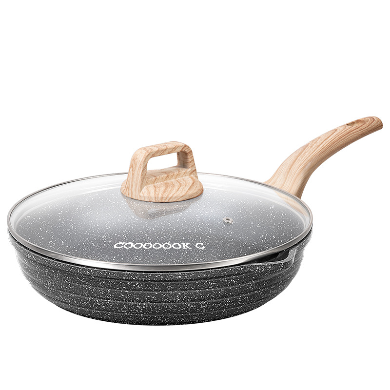 Sartén de fundición a presión de piedra de arroz real para cocinar, sartén antiadherente para el hogar, cocina de inducción, estufa de gas, sartén universal para cocinar