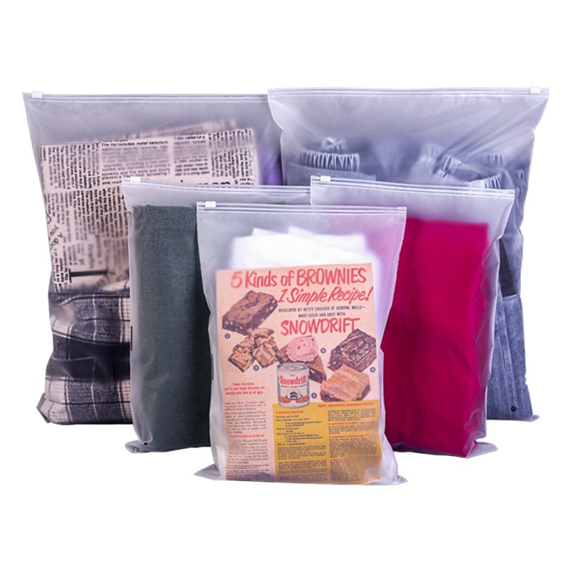 Bolsa de cremallera transparente bolsa de embalaje de ropa PE bolsa de plástico Ziplock Eva bolsa esmerilada calcetines bolsa de almacenamiento descuento al por mayor