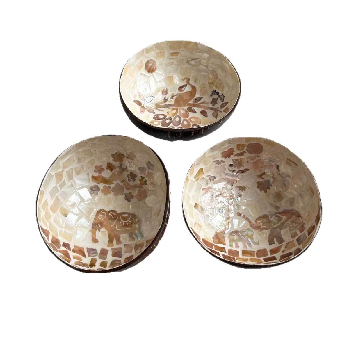 Tazón de coco, bandeja de almacenamiento de llaves de puerta de entrada, conchas de coco, tazón de cubiertos, decoración del hogar, bandeja de almacenamiento de dulces, semillas de melón