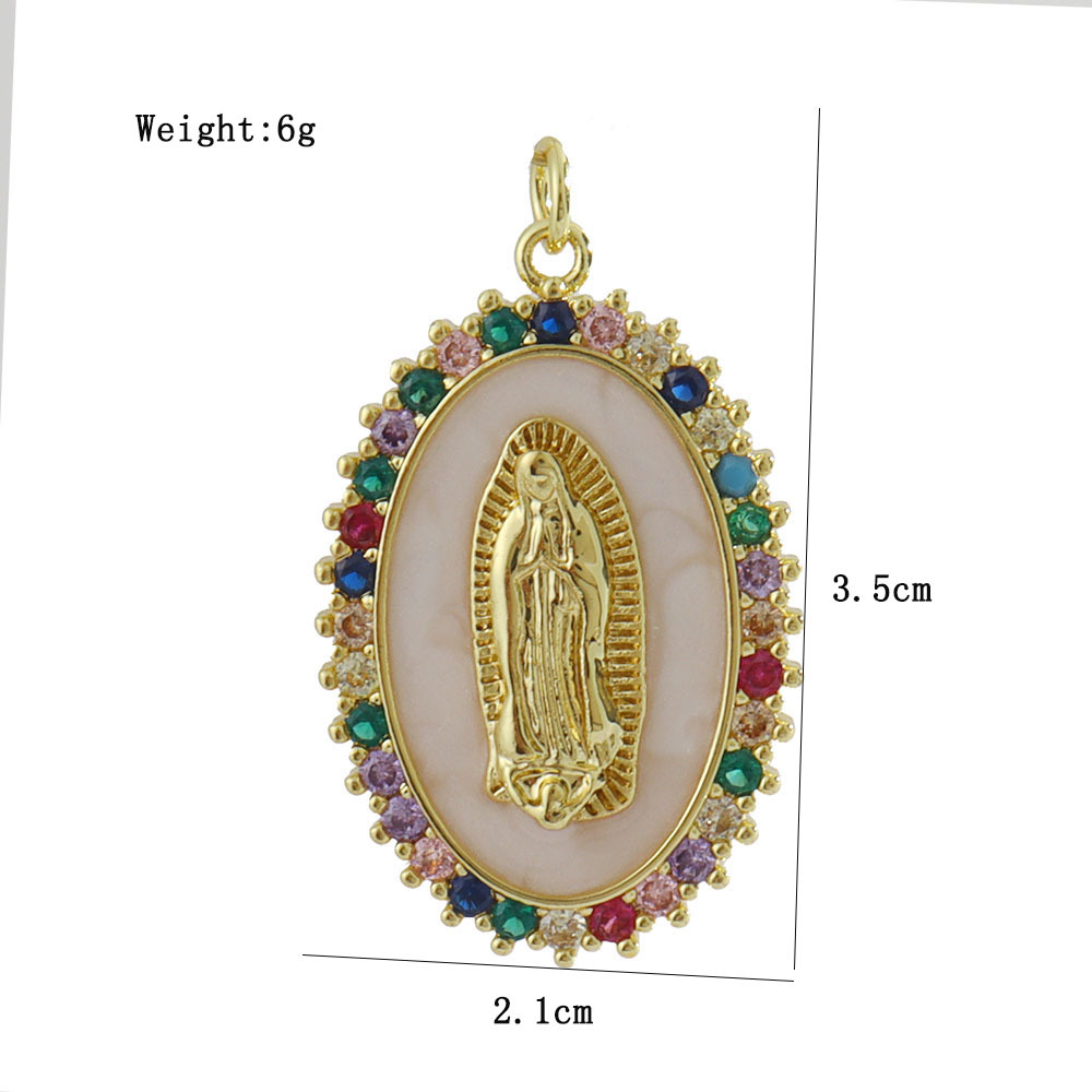 3g Weight Pendant Jewelry Making Type 14*26mm Jewelry Making Size Gold Plated Plating Material Zircon Inlay Material DIY Jewelry Accessories Classification 1 Piece Quantity Copper Material Human, Cross, Virgin Mary Pattern Inlay Design Vintage Style, Religion, Simple Style Style 1 Piece 14*26mm Copper Zircon Gold Plated Human Cross Virgin Mary Pendant 6