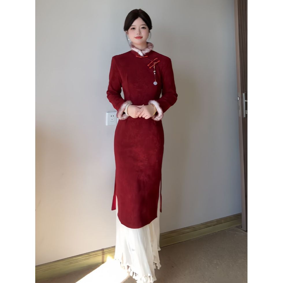 Fleece cheongsam