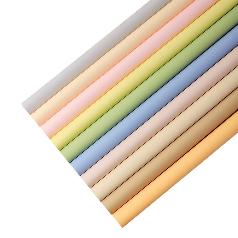 Papel de Envoltura de Flores Color Liso Macarrón de Papel Amasado a Mano para Arreglos Florales