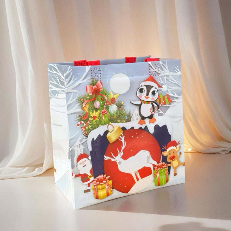 クリスマスアマゾン中号不織布サンタクロースヘラジカかわいいアニメ収納プレゼント手提げ布袋卸売り|undefined
