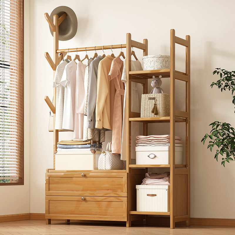 심플한 플로어형 옷걸이, 침실 임대용 간편 옷걸이, 가정용 수납 선반, 옷걸이, 어린이용 수납 선반