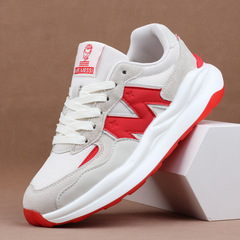 New Style Mesh Breathable Men's Sports Shoes Lightweight Soft Sole Running Shoes Thick Sole Father-in-Law Shoes National Trend Men's Casual Travel Shoes