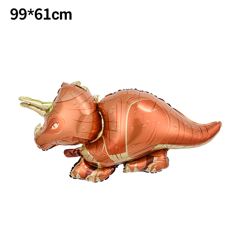 Globos de aluminio con diseño de animales de dibujos animados con temática de dinosaurios para decoraciones de fiestas de cumpleaños infantiles image 19