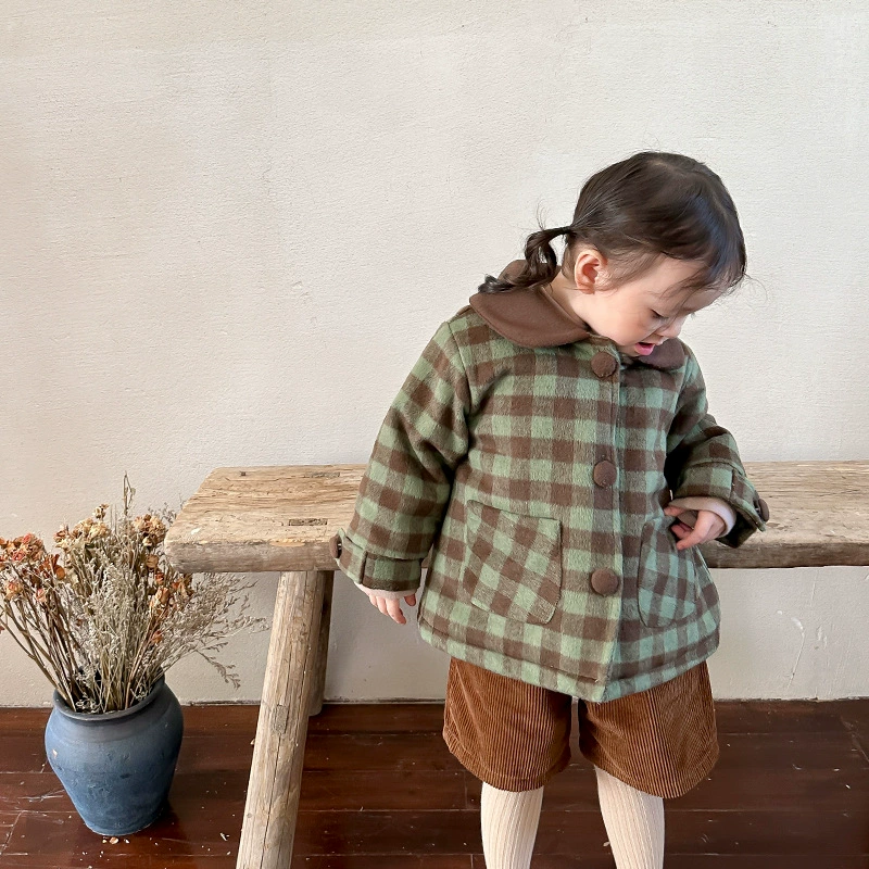 Children's jacket, cardigan, quilted woolen coat
