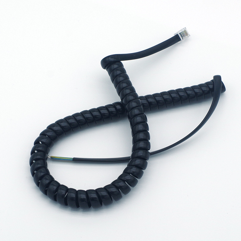 6P6C ��о������ 3m���ȿɶ� PVC���� RJ12�źŴ��䵯���� ��ͭ