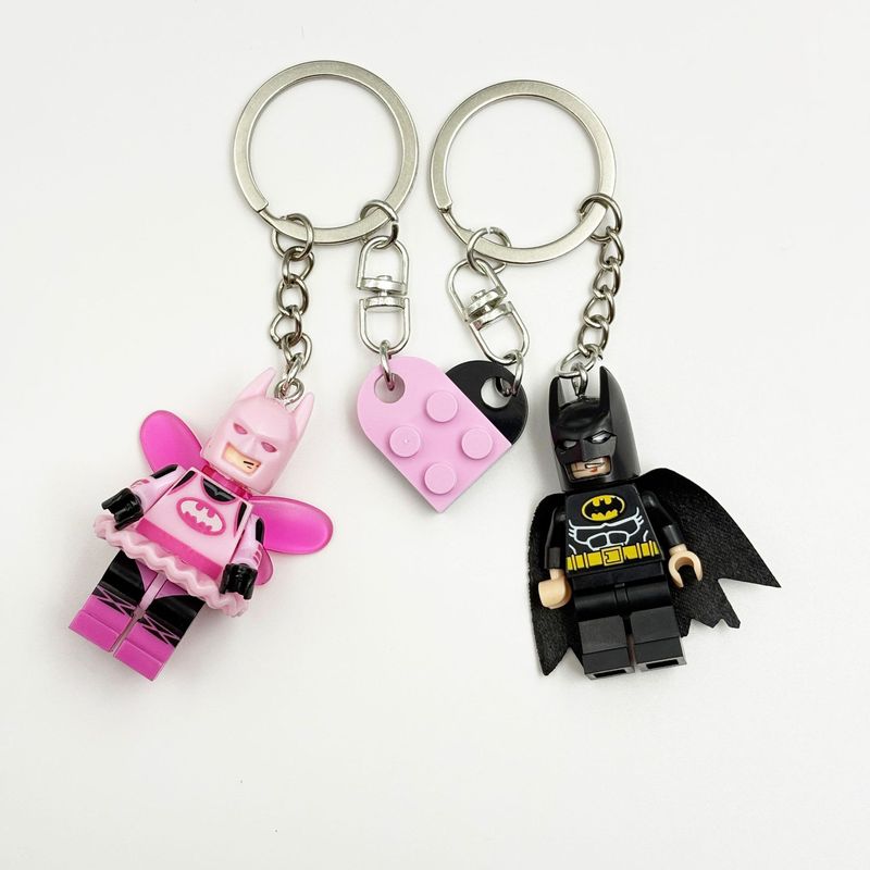 Cross-Border Same-Style Heart-Shaped Building Block Keychain Unicorn Bag Pendant Shark Baby Model Couple Backpack Accessories