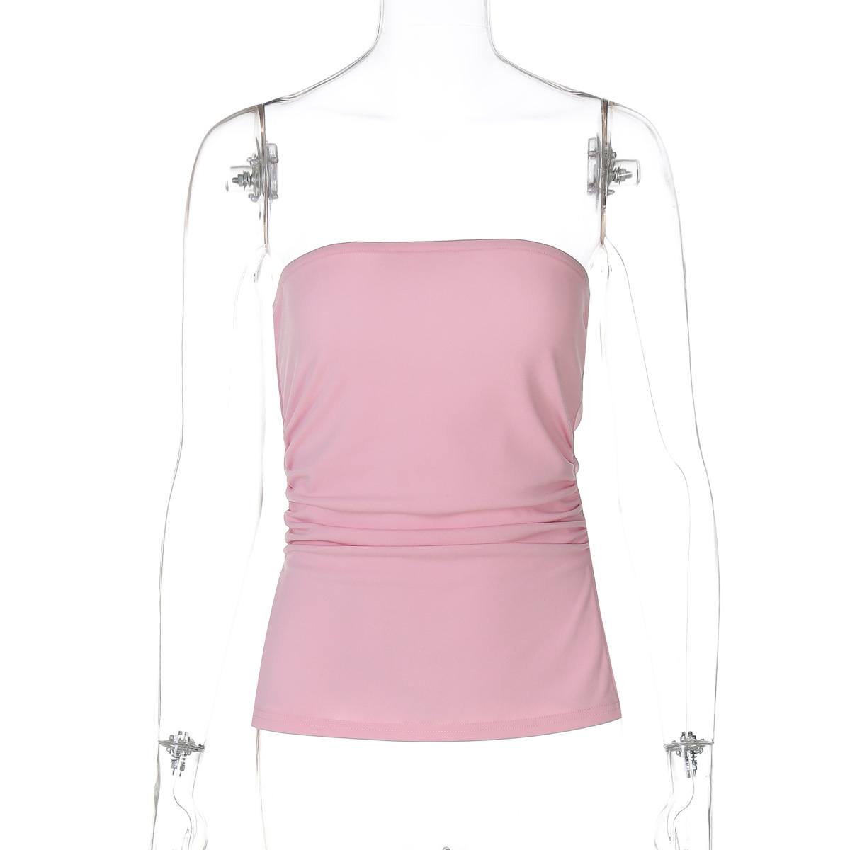 Women's Clothing Sexy Solid Color Strapless Top Off The Shoulder Elastic Tight Fitting Summer New Arrival_ecoleips.com