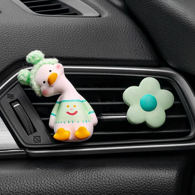 Car Perfume Aromatherapy Perfume Aromatherapy Car Air - green-bunny-duck-green-flower-air-vent-includes-1-bottle-of-fragrance-standard