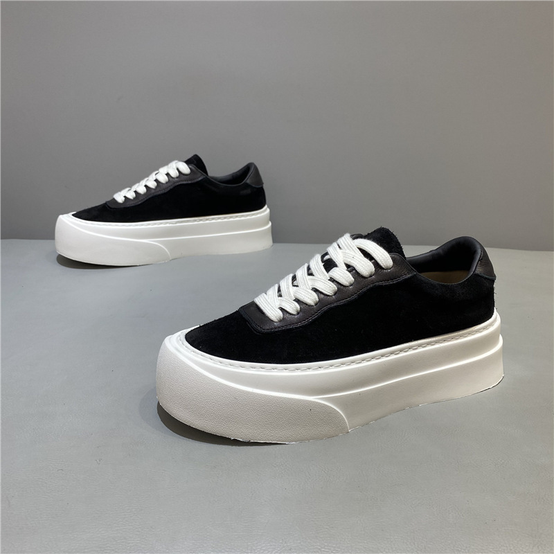 Qn Men's Casual Genuine Leather Sneakers Autum New Low-Cut Breathable Suede Shoes Trendyy Versatile Simple Men's Shoes