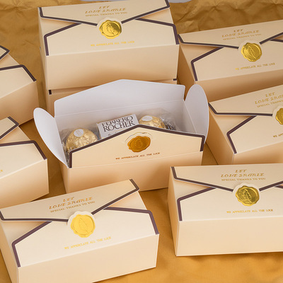 批发伴手礼盒子简约ins风结婚喜糖盒创意韩式空盒金色香槟色礼盒|ru