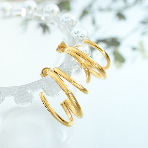 Brand minimalistic fashionable earrings stainless steel