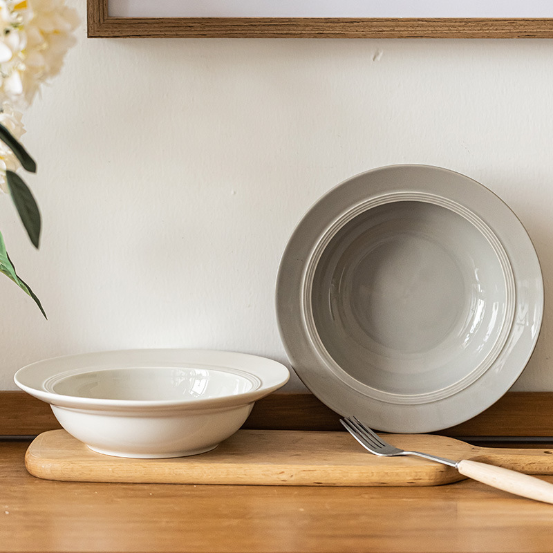 Tazón de sombrero de paja retro japonés Tazón de cerámica de alto valor Tazón de comedor occidental Tazón de postre Tazón de pasta Tazón de cocina casera Vajilla al por mayor