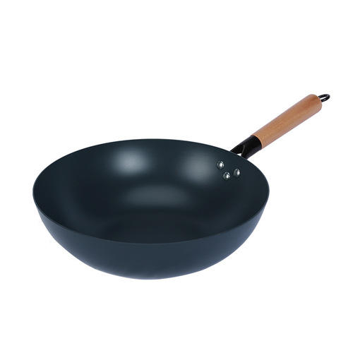 Wholesale flat bottom cooking pot induction cooker universal uncoated old-fashioned non-stick pot wrought iron household nitride iron pot