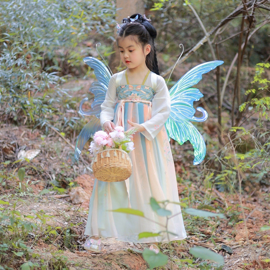 Electric fairy angel wings with butterfly